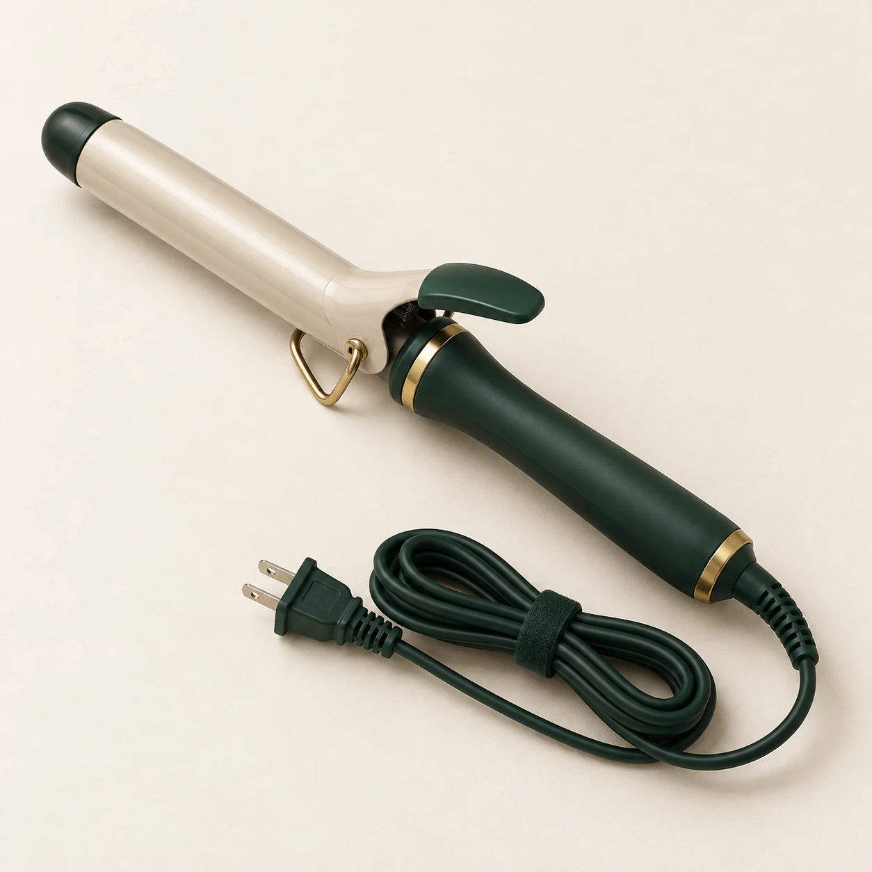 Oxford 25 Clip Curler, Forest & Cream; 25 mm clamp barrel