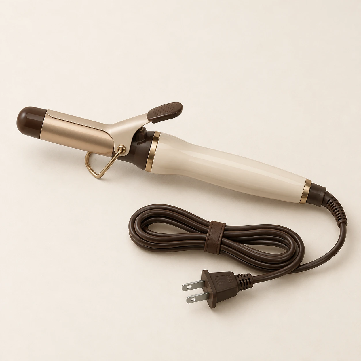 Pocket Seminar Mini Curler, Cocoa & Cream; 19 mm mini clamp barrel